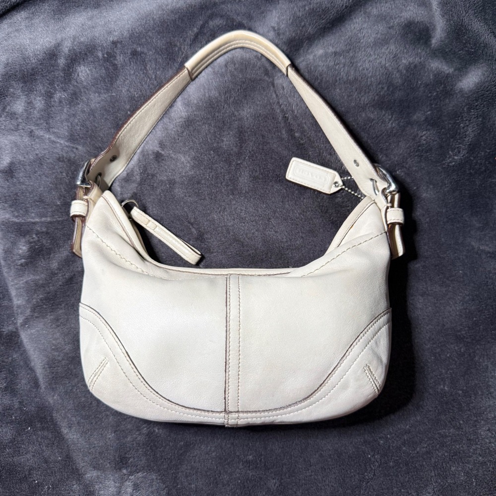 Coach Soho Small Hobo Bag Cream Leather Vintage Y2K 9541